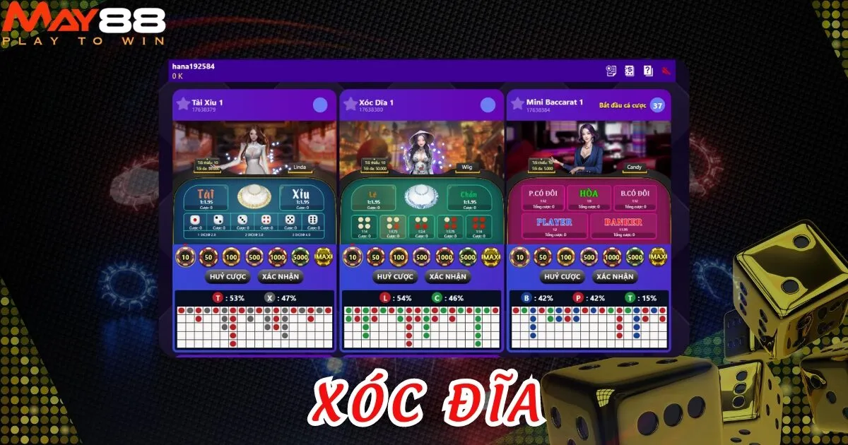 Xóc đĩa là trò chơi quen thuộc đã có mặt tại quay số 2